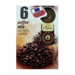 6 T-LIGHT CANDELE TEALIGHT ESSENZA NATURALE 4 CM CANDELA PROFUMATA CAFFE'